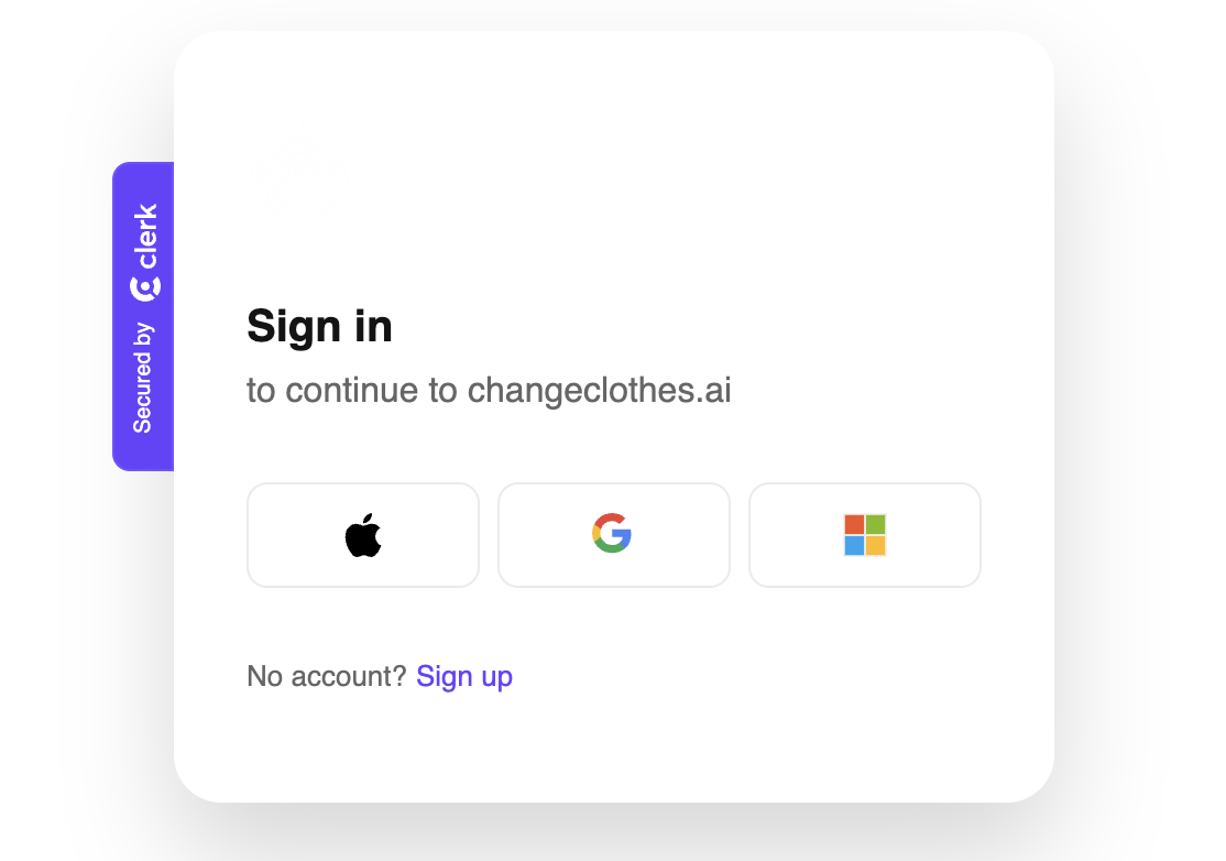 Sign in screenshot